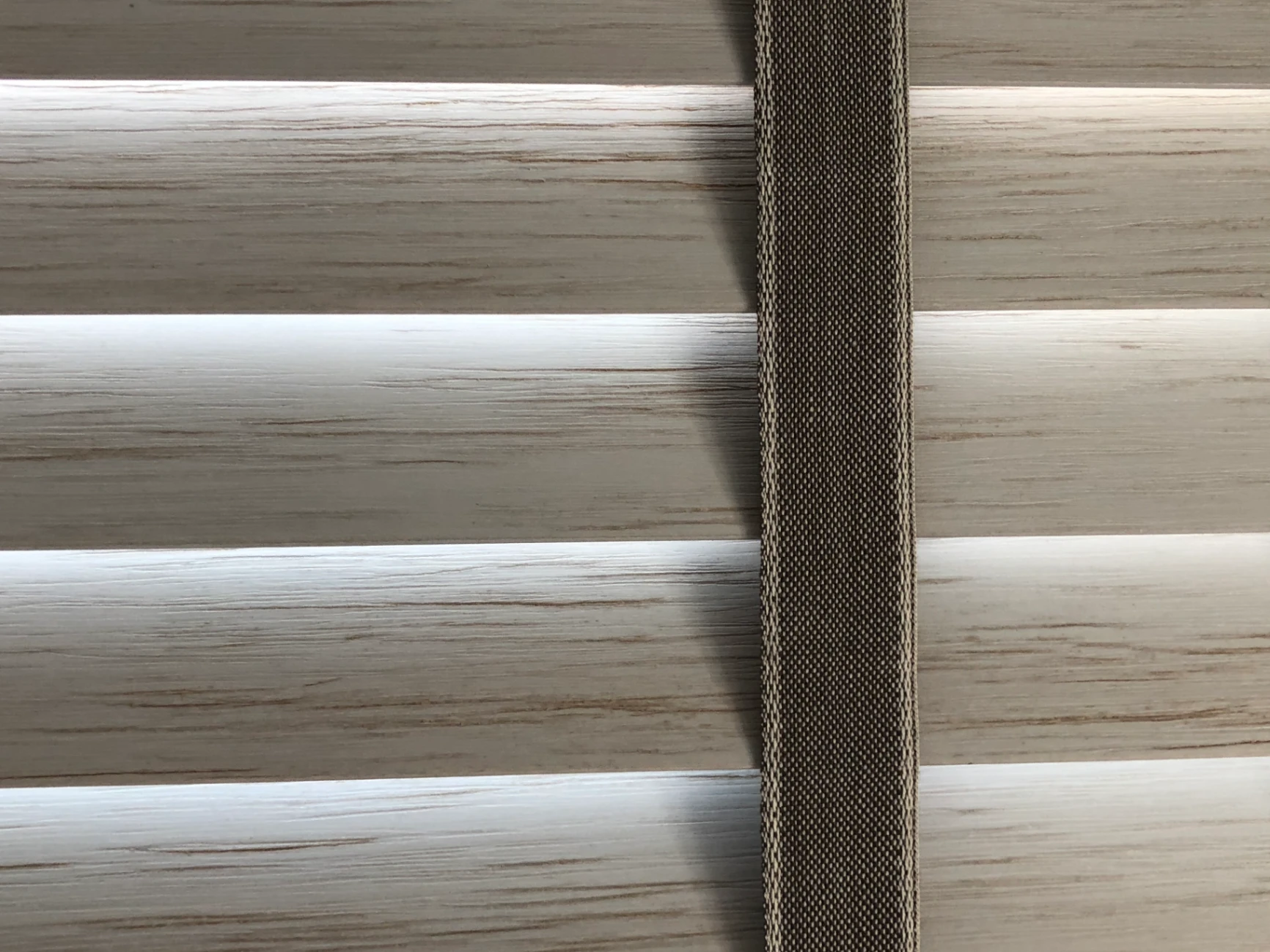 Wood blinds in a kitchen
