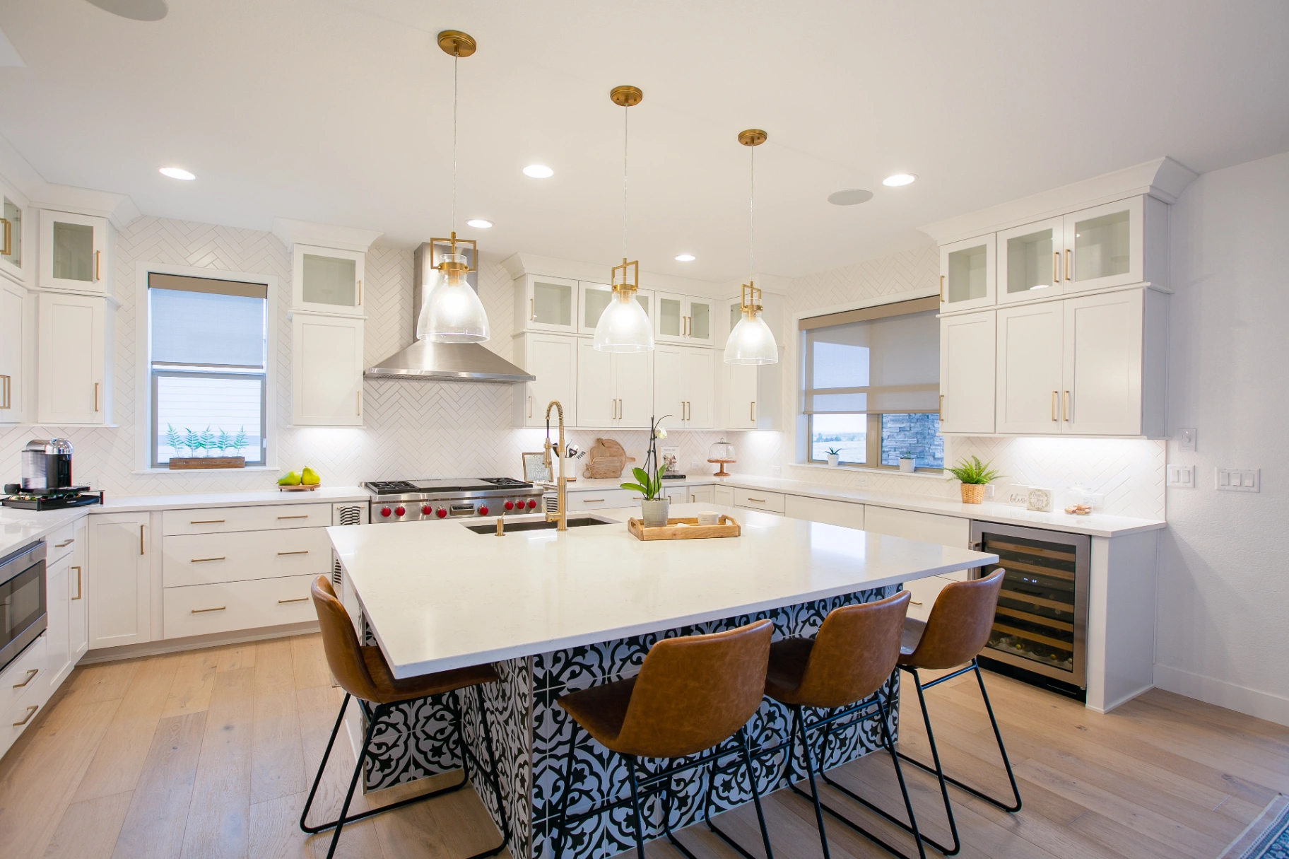 Solar shades in a contemporary kitchen